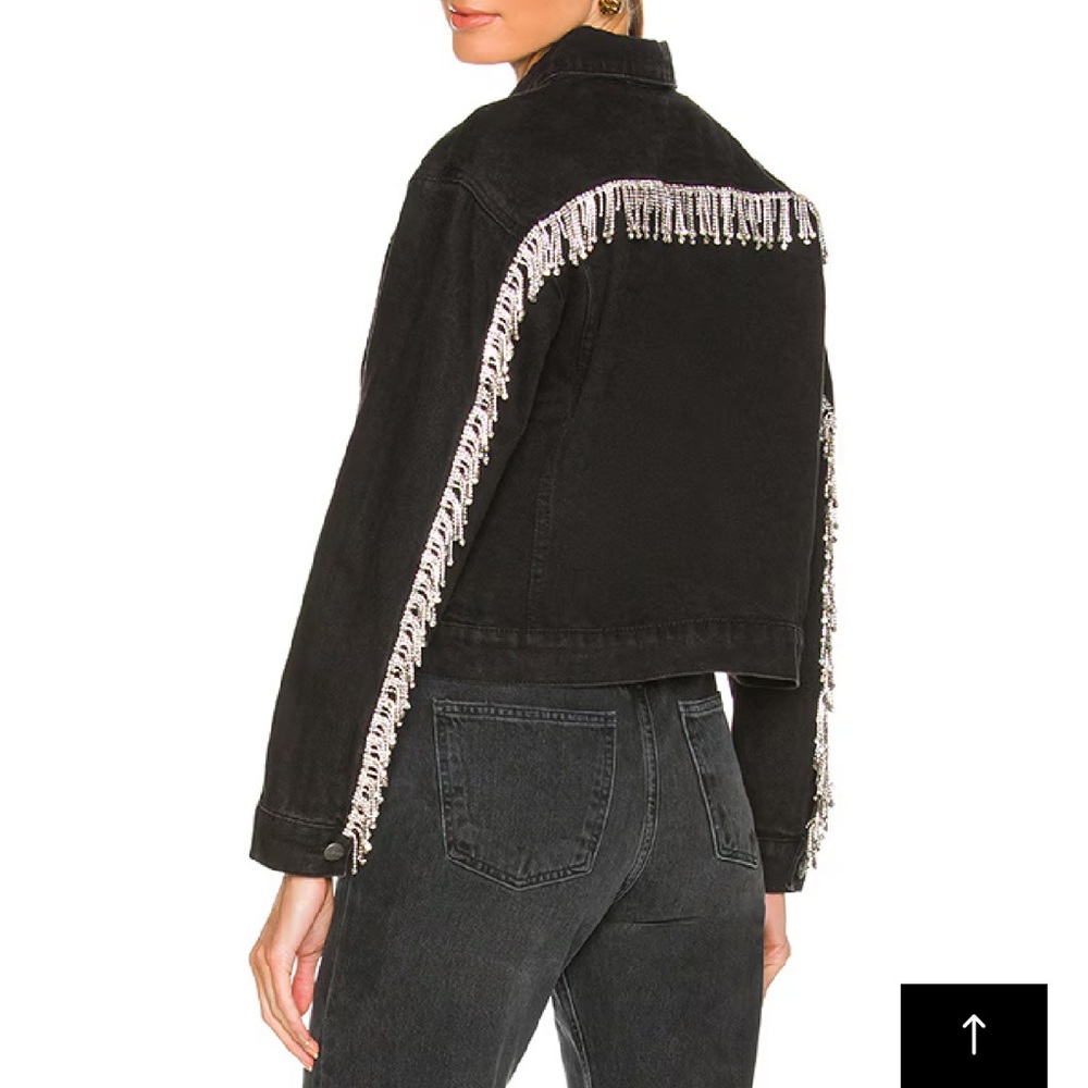 superdown raya rhinestone fringe jacket, size Small